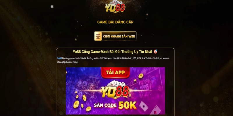 Kho game bài Yo88 đa dạng trò chơi
